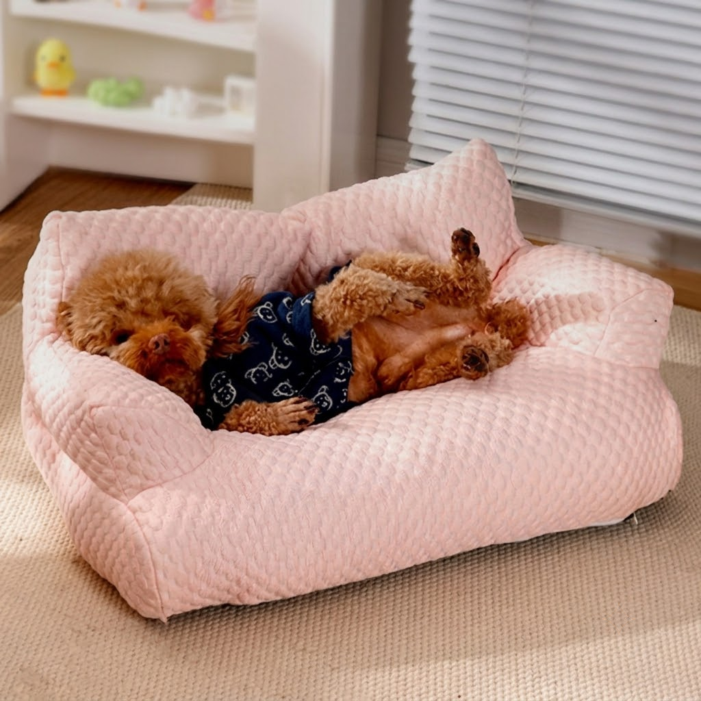 Cooling Ice Silk Pet Sofa Bed with 5D Massage Particles