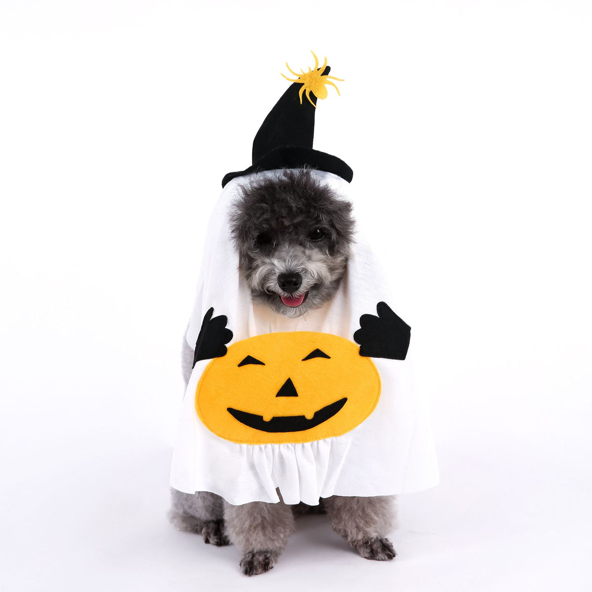 Halloween Pumpkin Ghost Dog Costume - Polyester Pet Fancy