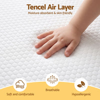 Baby Cot Mattress — 11cm Breathable Foam with Washable Tencel Cover