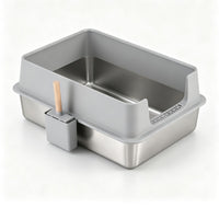 i.Pet XXL Stainless Steel Litter Box — Semi-Enclosed, Grey