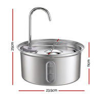 i.Pet Stainless Steel Cat Water Fountain 3.2L