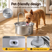 i.Pet Stainless Steel Cat Water Fountain 3.2L