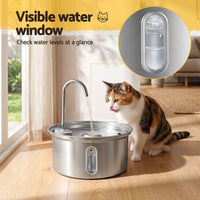 i.Pet Stainless Steel Cat Water Fountain 3.2L
