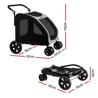 i.Pet Pet Stroller Trolley — 4 Wheels, Foldable