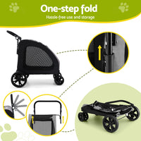 i.Pet Pet Stroller Trolley — 4 Wheels, Foldable