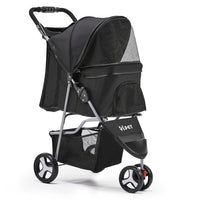 i.Pet Foldable Pet Stroller — 3 Wheels, Large