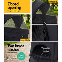 i.Pet Foldable Pet Stroller — 4 Wheels, Black
