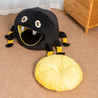 Spider Cave Cat Bed — Black, Washable Cushion