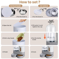 Automatic Cat Feeding Station with Water Dispenser