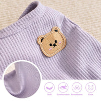 Waffle Knit Cat Shirts 3-Pack — Purple/Blue/Green, L