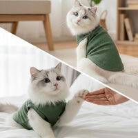 Waffle Knit Cat Shirts 3-Pack — Purple/Blue/Green, M