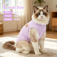 Waffle Knit Cat Shirts 3-Pack — Purple/Blue/Green, M