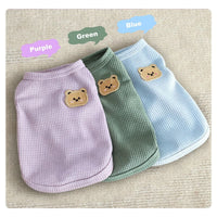 Waffle Knit Cat Shirts 3-Pack — Purple/Blue/Green, M