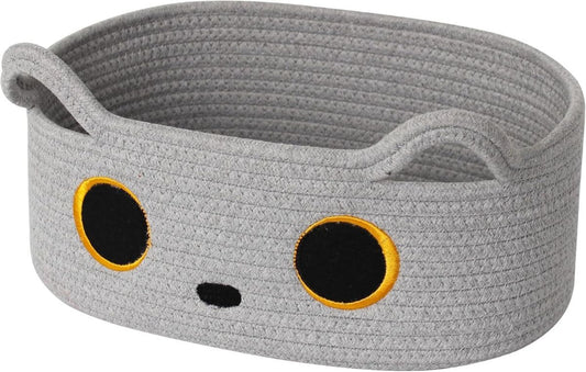 Woven Cat Toy Basket 33cm — Grey