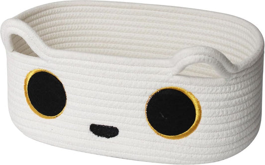Woven Cat Toy Basket 33cm — White