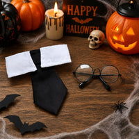 3PCS Halloween Dog Costume Cat Wizard Cape Glasses and Necktie