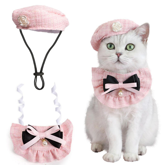 Cat Beret Cat Headscarf Pet Outfit Cat Accessories Halloween