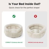 Fluffy Round Cat Bed 66cm — White, Washable