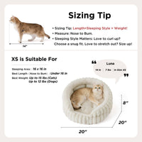 Plush Round Cat Bed 66cm — Navy