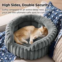 Plush Round Cat Bed 66cm — Navy