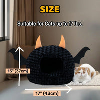 Halloween Cave Cat Bed — Plush, Removable Cushion