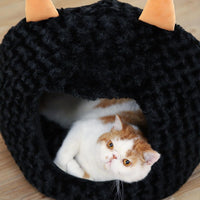 Halloween Cave Cat Bed — Plush, Removable Cushion