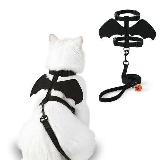 Cat Harness and Leash with Bat Wings