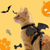 Cat Harness and Leash with Bat Wings