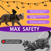 Cat Harness and Leash with Bat Wings