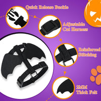 Cat Harness and Leash with Bat Wings