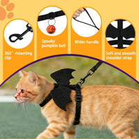 Cat Harness and Leash with Bat Wings