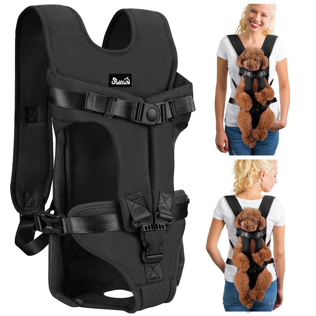Dog Harness Storage Bags Dog Outdoor Gear - Black