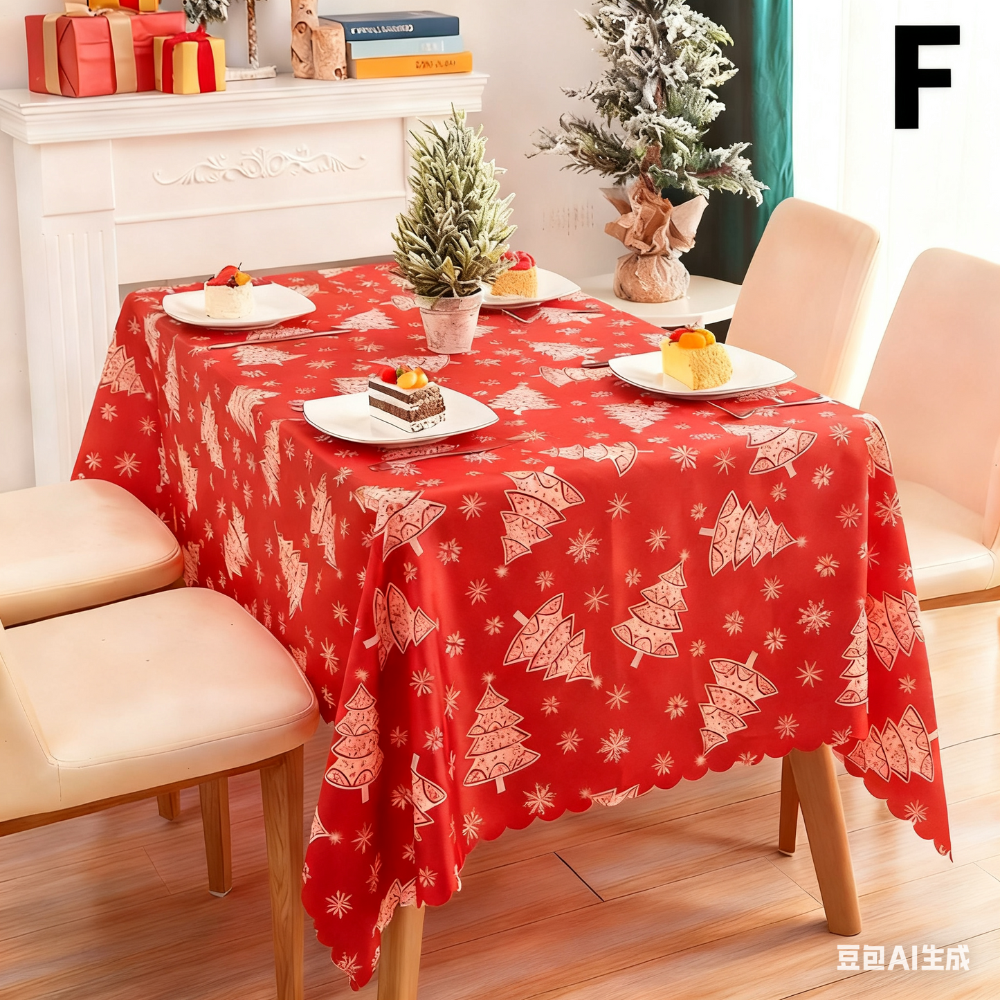 Christmas gift Christmas Tablecloth - Festive 180x150cm Table Cover for Holiday Dining & Home Decor（D）