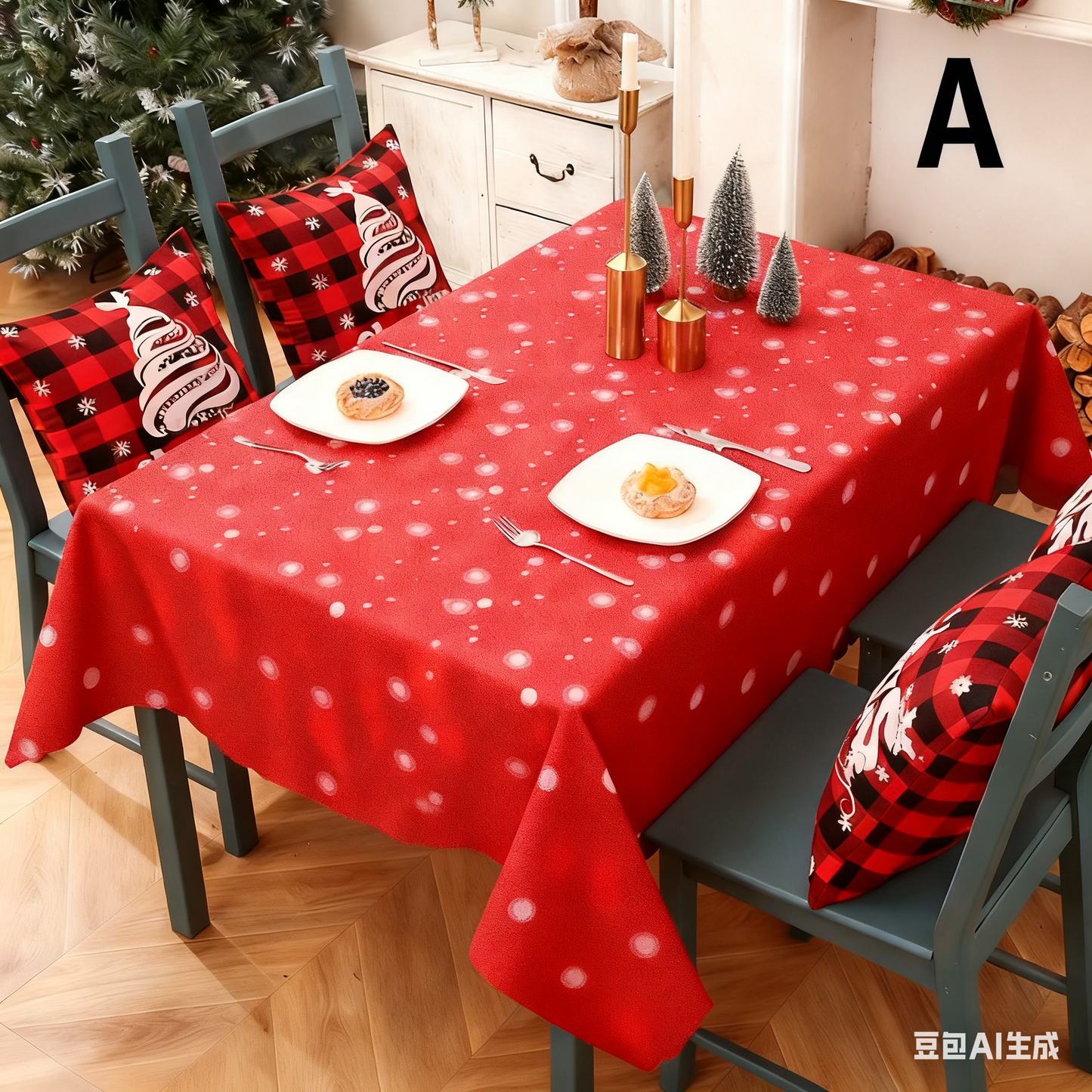 Christmas gift Christmas Tablecloth - Festive 180x150cm Table Cover for Holiday Dining & Home Decor（D）