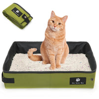 Foldable Travel Litter Box — Waterproof, Green