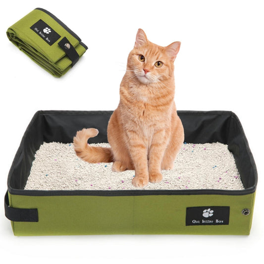 Foldable Travel Litter Box — Waterproof, Green