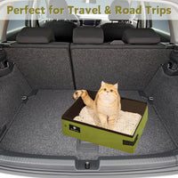 Foldable Travel Litter Box — Waterproof, Green