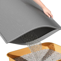 Double-Layer Litter Mat — Honeycomb, Grey
