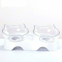 Orthopedic Double Cat Bowl — 15° Tilt, Anti-Vomit