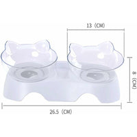 Orthopedic Double Cat Bowl — 15° Tilt, Anti-Vomit