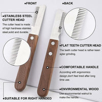 Professional Dog Stripping Knife - Wooden Handle