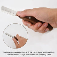 Professional Dog Stripping Knife - Wooden Handle