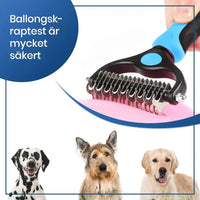Stainless Steel Undercoat Grooming Comb - Blue