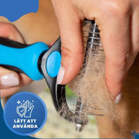 Stainless Steel Undercoat Grooming Comb - Blue