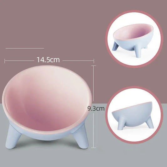 Non-Breakable Cat Bowl with Stand — Pink