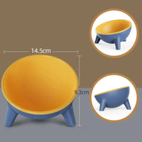 Non-Breakable Cat Bowl with Stand — Yellow
