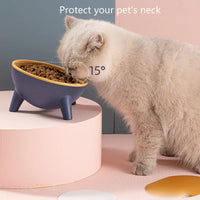 Non-Breakable Cat Bowl with Stand — Yellow
