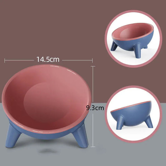 Non-Breakable Cat Bowl with Stand — Rose Red