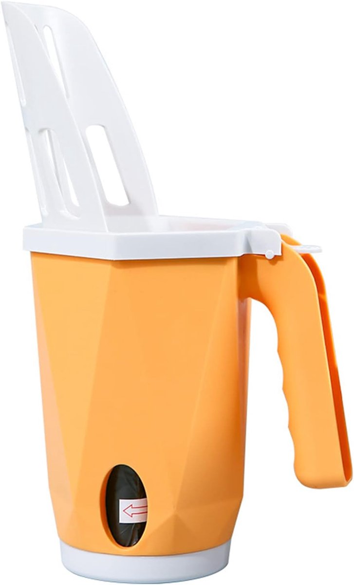 Litter Scoop with Waste Bin — Foldable, Yellow