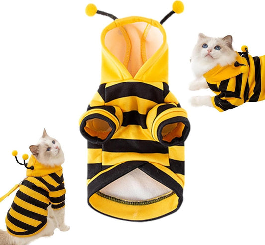 Bee Cat Costume - Small Hooded Set for Dog and Cat - Halloween